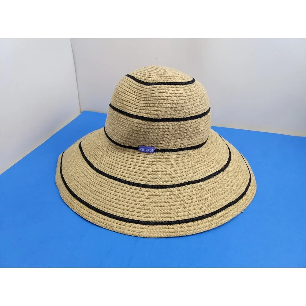 Wallaroo Savannah Wide Brim Straw Sun Hat Beige Women OS